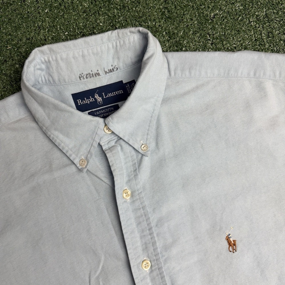 Polo Ralph Lauren Chambray Denim Button Down Shirt Men Large Blue Long Sleeve RL